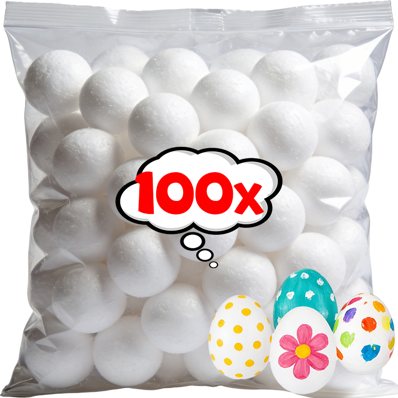 Kids Toys In Wholesale - 6cm White Foam Easter Eggs DIY