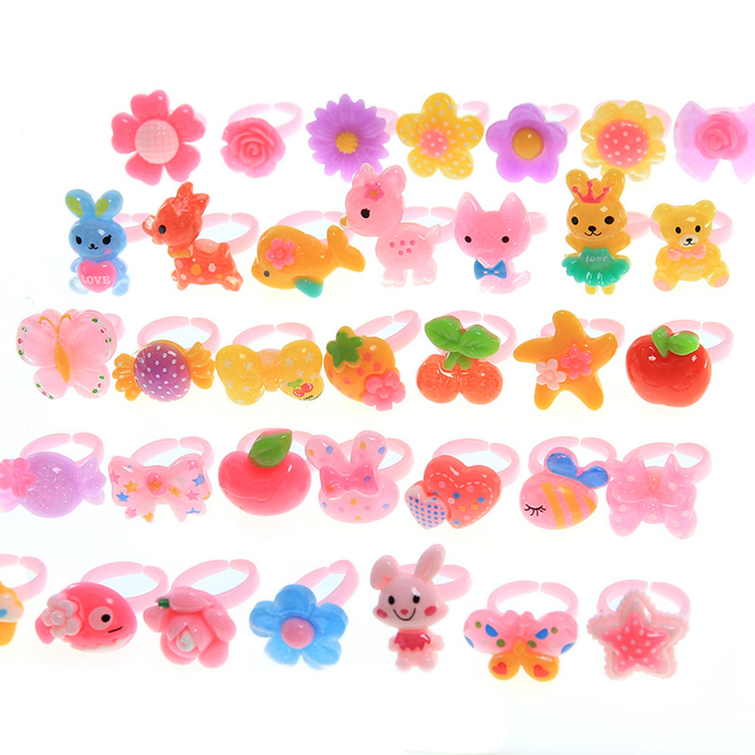 Kids Toys In Wholesale - Wholesale 100pcs Children Cartoon Acrylic Resin