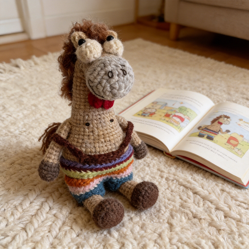 Kids Toys Names - Custom Name Crochet Horse Plush Toy,