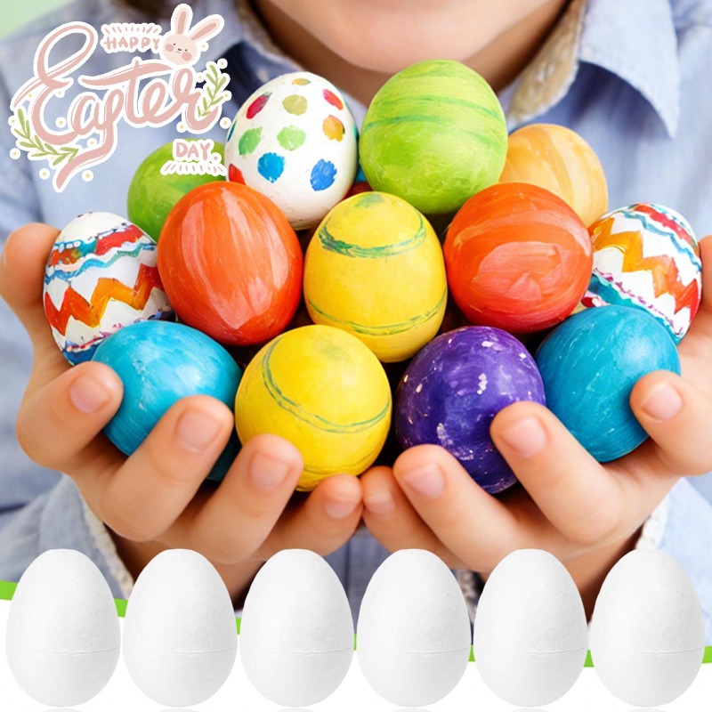 6cm White Foam Easter Eggs DIY - Kids Toys In Wholesale ulasan dan harga