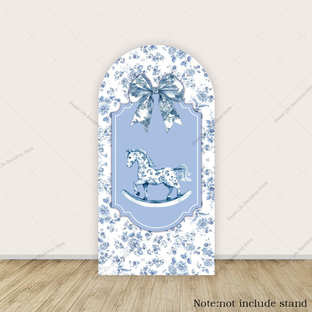 Blue Green Floral Bow Arch Bac - Kids Toys Names ulasan dan harga