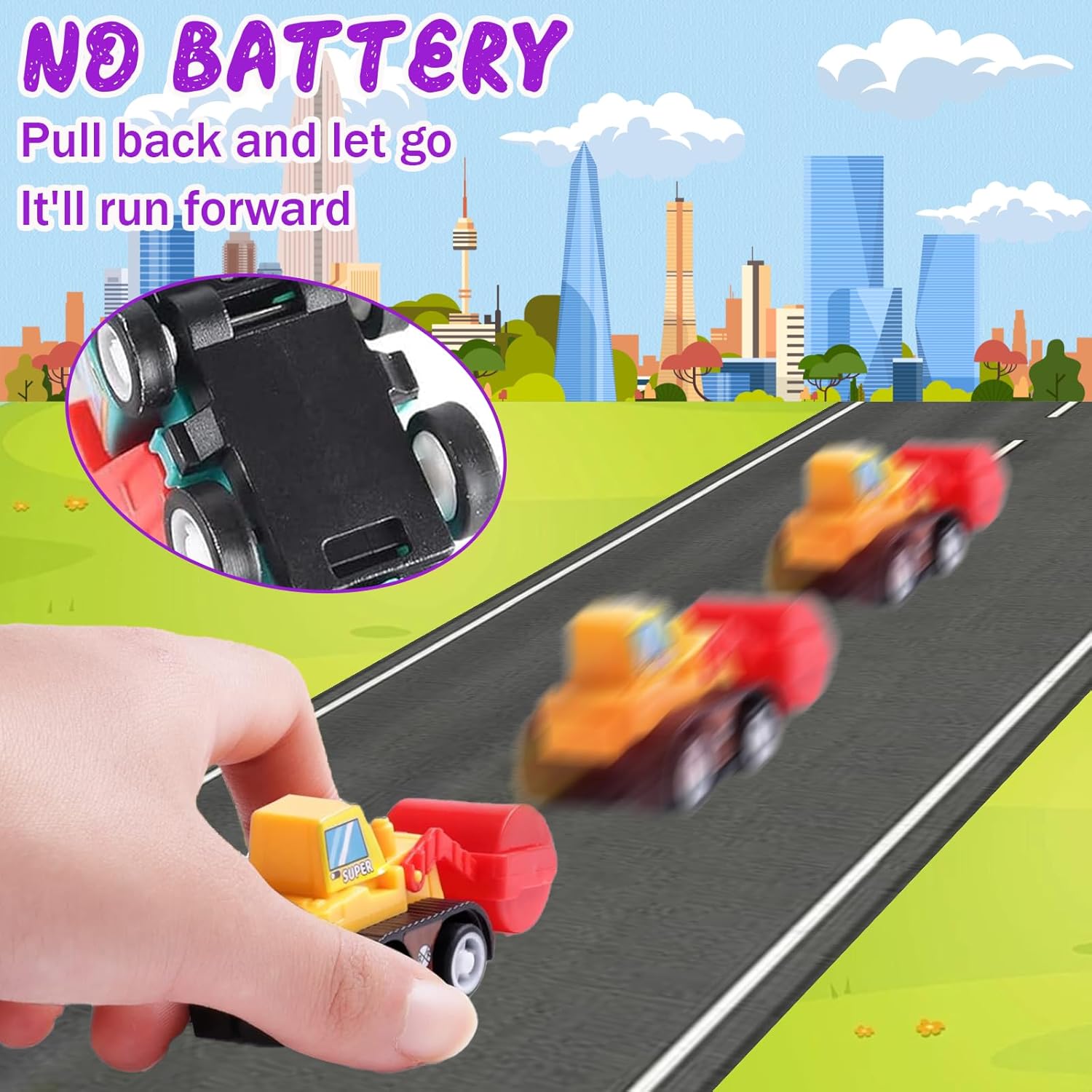 12pcs Pull Back Cars Truck Veh - Kids Toys Vehicle ulasan dan harga