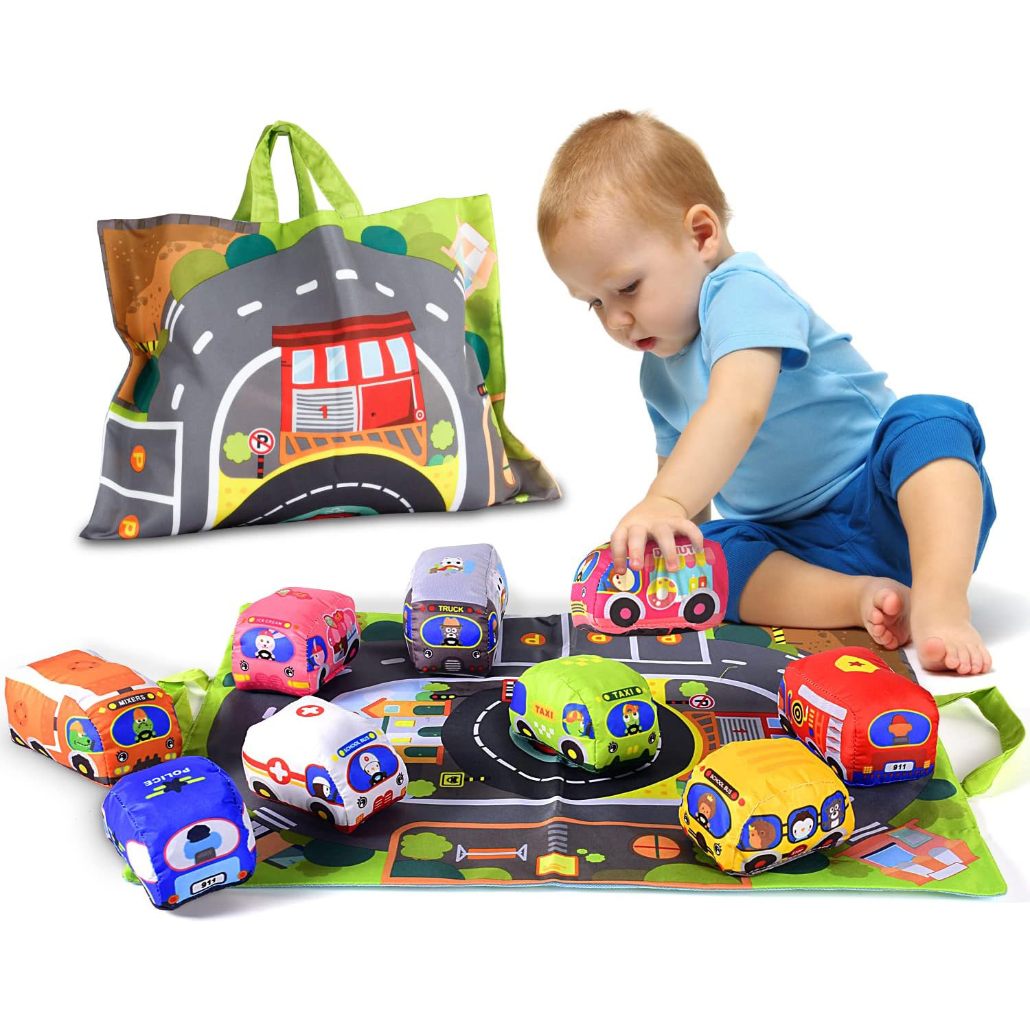 Soft Fabric Car Toy Set for Ba - Kids Toys Vehicle ulasan dan harga