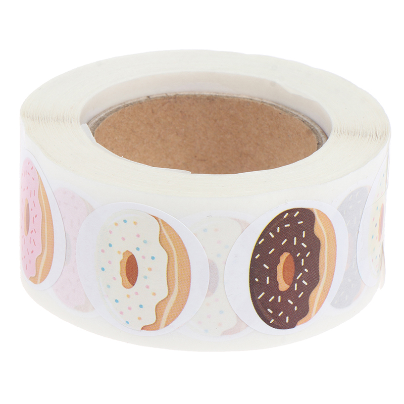 500pcs/roll Donuts Thank You S - Kids Toys Packaging ulasan dan harga